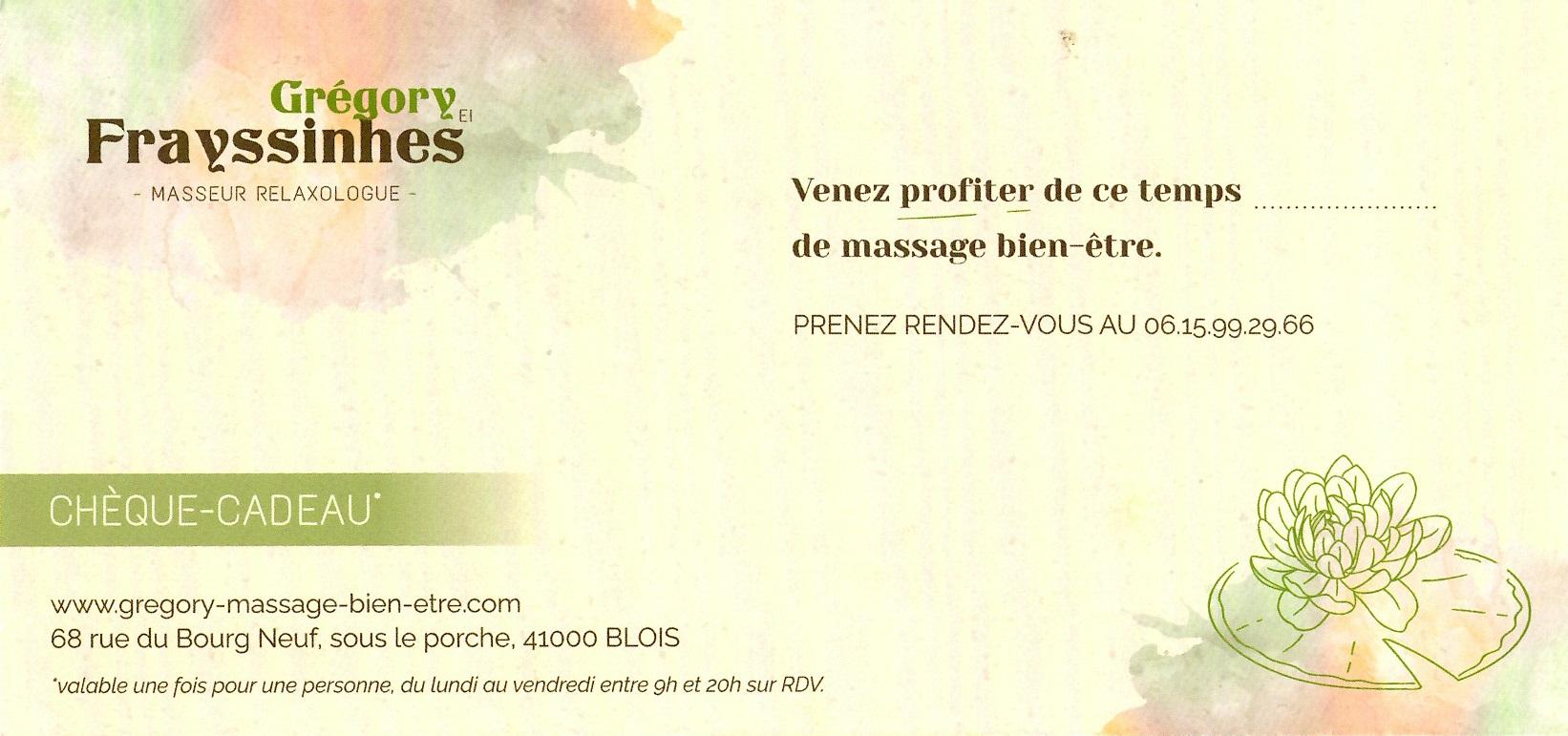 Cheque cadeau recto